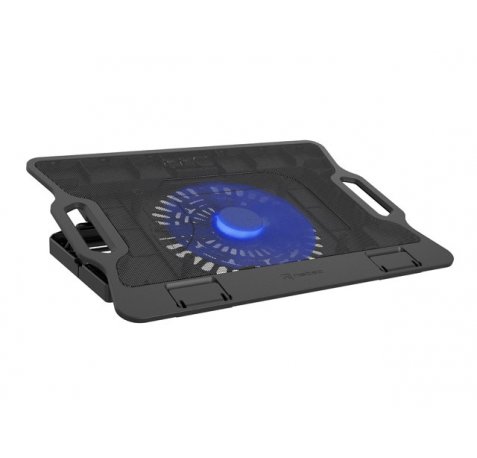 Natec Dipper 2 Base Refrigeradora para Portatil de 17.3" - Gran Ventilador de 180 mm - Control de Velocidad - Iluminacion Led - Hub de 2 Puertos USB-A - Color Negro