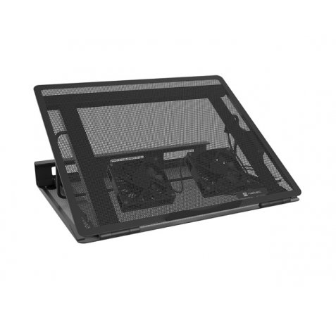 Natec Tern 2 Base Refrigeradora para Portatil de 17.3" - 2 Ventiladores Magneticos de 80 mm - Control de Velocidad - Solida Construccion Metalica - Color Negro