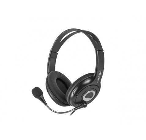 Natec Bear 2 Auriculares Diadema con Microfono - MiniJack de 3,5 mm - Control de Volumen Integrado - Color Negro