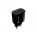 Natec Ribera Cargador de Pared 20W - 1xUSB-A + 1xUSB-C - Carga Rapida - 2 Dispositivos Simultaneos - Color Negro