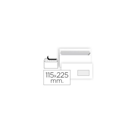 Sam Pack de 500 Sobres Americanos de Papel Offset 90grs con Ventana a la Derecha - Medidas 115x225mm - Especial para Impresoras Laser - Autoadhesivo con Tira de Silicona - Color Blanco