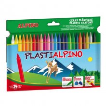 Alpino Pack de 24 Ceras PlastiAlpino para Niños - Material Resistente y No Mancha - Colores Brillantes - Colores Surtidos Alpino Pack de 24 Ceras PlastiAlpino para Niños - Material Resistente y No Mancha - Colores Brillantes - Colores Surtidos