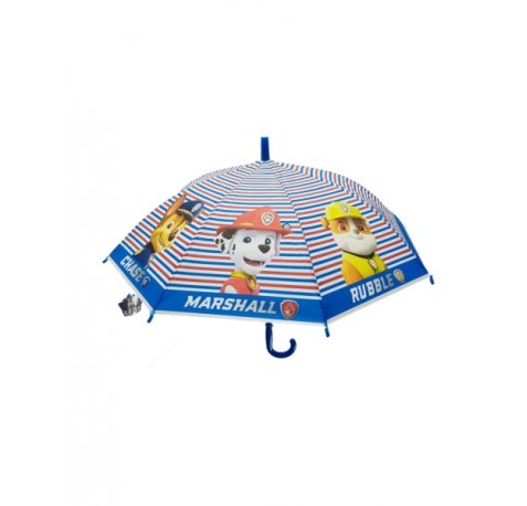 Safta Paw Patrol Pups Rule Paraguas Manual de 76cm - 8 Paneles - Asa y Punta de PVC - POE Transparente - Nervios de Acero de 8mm - Color Azul
