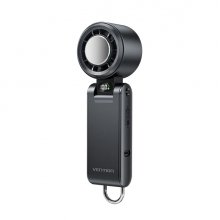 Vention PBC Ventilador de Mano - Velocidad Maxima 13000RPM - Nivel Regulable de 1 a 100 -  Funcion Frio - Bateria de 3000mAh - Pantalla LED - Conexion USB-C - Ligero y Compacto - Color Negro