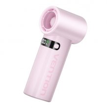 Vention PBE Ventilador de Mano - Velocidad Maxima 17000RPM - Nivel Regulable de 1 a 100 - Bateria de 3000mAh - Pantalla LED - Conexion USB-C - Ligero y Compacto - Color Rosa