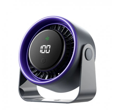 Vention PBJ Pro Ventilador de Sobremesa - Velocidad Maxima 2500RPM - Bateria de 4500mAh - Modo Noche - Pantalla - Conexion USB-C - Color Gris Oscuro