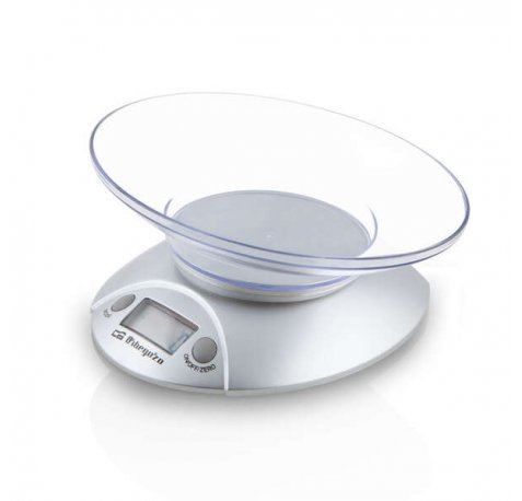 Orbegozo PC 1009 Bascula de Cocina Electronica - Display LCD - BOL Transparente - Capacidad 3Kg - Precision 1g - Unidades Gr/Kg/Oz/Lb - Bateria Incluida