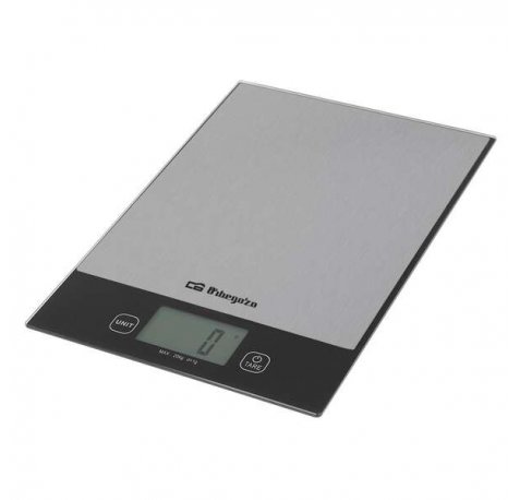 Orbegozo PC 2026 Bascula de Cocina Digital - Precision y Control en tus Recetas - Superficie de Cristal Templado - Pantalla LCD - Capacidad Maxima 20kg - Diseño Moderno y Resistente