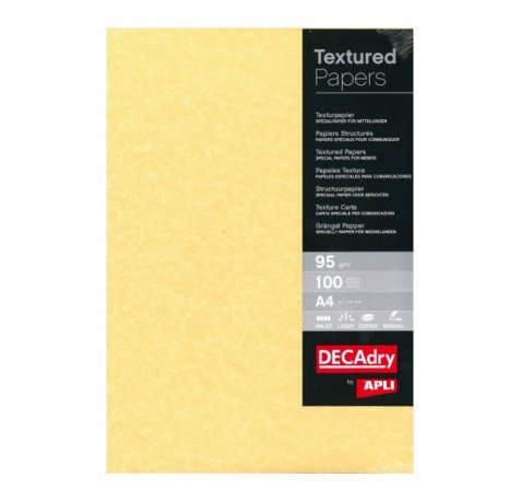 Apli Pack de 100 Hojas de Papel Pergamino - 95gr - Diseño Doble Cara - Ideal para Invitaciones, Diplomas y Manualidades - Compatible con Impresoras Inkjet, Laser y Fotocopiadoras - Color Oro