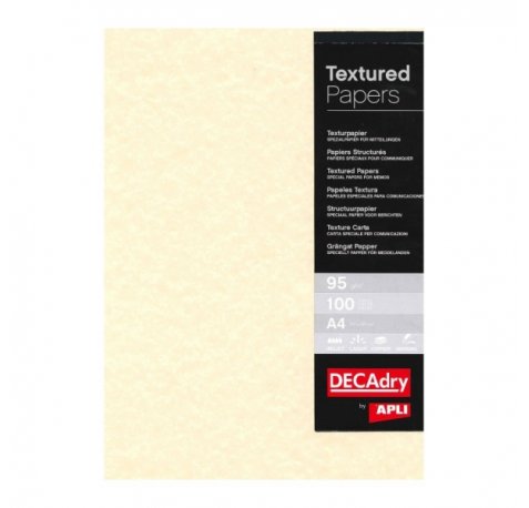 Apli Pack de 100 Hojas de Papel Pergamino - 95gr - Diseño Doble Cara - Ideal para Invitaciones, Diplomas y Manualidades - Compatible con Impresoras Inkjet, Laser y Fotocopiadoras - Color Champan