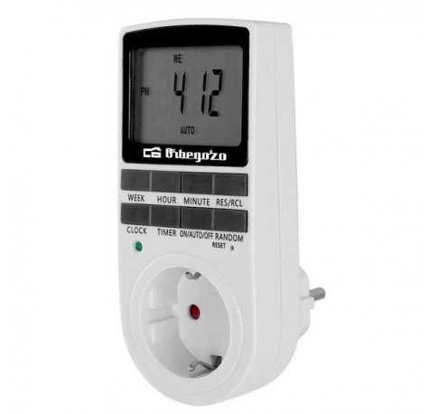 Orbegozo Pg 25 Programador Electronico Semanal - Controla tu Hogar Las 24 Horas del Dia - 10 Memorias Programables - Funcion Ant-Theft System - Ahorro de Energia - Pantalla LCD 2.4"