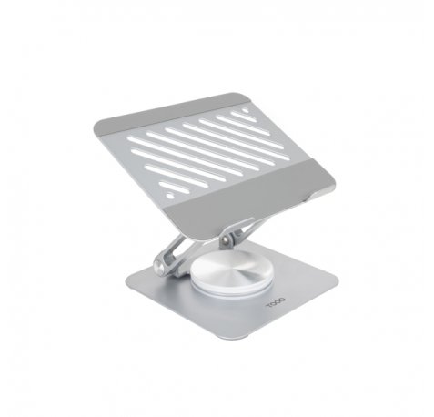 Tooq Soporte para Portatil hasta 13" - Rotacion 360 - Plegable y Portatil - Color Plata