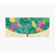 Pictura Tarjeta Money Cards - Tarjeta de Regalo Tipo Sobre Horizontal - Tematica Loros - 21.3x9.6cm - Embolsada Individualmente en Celofan - Incluido Sobre Blanco - Papel con Certificacion FSC
