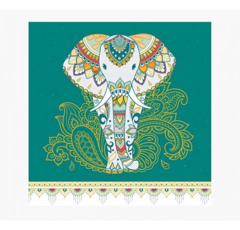 Pictura Tarjeta Arabesque - 16x16cm - Tematica Elefante - Tarjeta Triptica sin Envoltorio - Incluido Sobre Blanco - Papel con Certificacion FSC