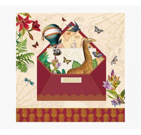 Pictura Tarjeta Arabesque - 16x16cm - Tematica Viaje - Tarjeta Triptica - Incluye Sobre Blanco - Papel con Certificacion FSC