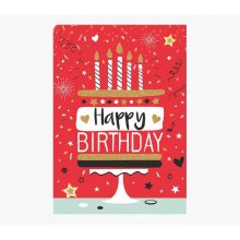 Pictura Tarjeta Zig-Zag - 15x22cm - Tematica Tarta de Cumpleaños - Triptica sin Envoltorio - Incluye Sobre Blanco - Papel con Certificacion FSC
