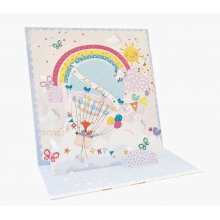 Pictura Tarjeta 3D Pop-Up - 16x16cm - Tematica Cielo - Embolsada Individualmente - Incluye Sobre Blanco - Papel con Certificacion FSC