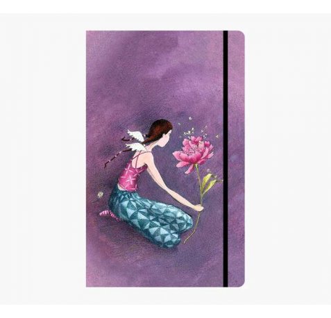 Pictura Gaëlle Boissonnard Cuaderno de Tapa Dura - 13x21cm - Cierre con Cinta Elastica - Cinta de Raso para Marcar La Pagina - 192 Paginas con Lineas