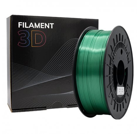Filamento 3D PLA SILK - Diametro 1.75mm - Bobina 1kg - Color verde | pla silk - diametro - bobina - color verde