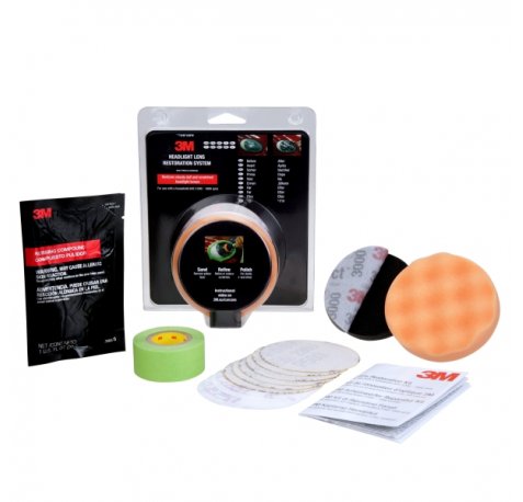 3M Pack para Restauracion de Faros - Incluye Instrucciones - Adaptador para Taladro - Color Varios