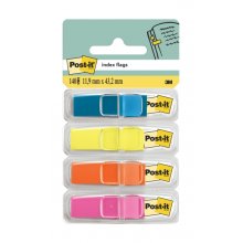 Post-It Index Pack de 4 Dispensadores con 35 Marcadores de Indice Reposicionables - Forma Rectangular - Colores Surtidos