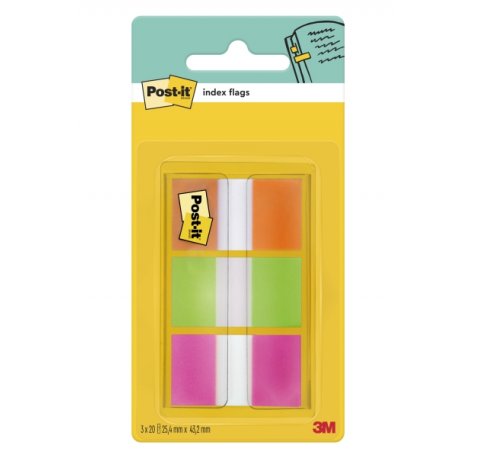 Post-It Index Dispensador con 60 Marcadores de Indice Reposicionables - Forma Rectangular - Colores Surtidos