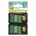 Post-It Index Pack de 2 Dispensadores con 50 Marcadores de Indice Reposicionables - Forma Rectangular - Color Verde