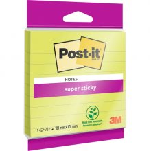 Post-It Super Sticky Pack de Hojas/Bloc, 1 Bloc de 70 Bloc de 70 Notas Grandes Adhesivas Reposicionables - con Lineas - 101x101mm - Color Verde