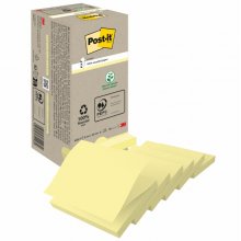Post-It Pack de 16 Blocs de 100 Z-Notas Adhesivas Recicladas - Forma Cuadrada - 76x76mm - Color Amarillo Claro