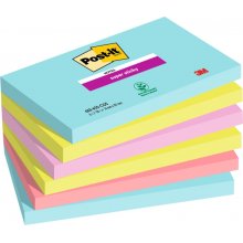 Post-It Super Sticky Pack de 6 Blocs de 90 Notas Adhesivas Reposicionables - Forma Rectangular - Colores Surtidos