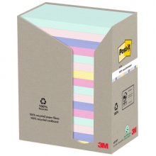 Post-It Pack de 16 Blocs de 100 Notas Adhesivas Recicladas - Forma Rectangular - 127x76mm - Colores Surtidos