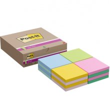 Post-It Super Sticky Pack de 16 Blocs de 90 Notas Adhesivas Reposicionables - Forma Cuadrada - 76x76mm - en Zig-Zag - Colores Surtidos