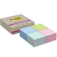 Post-It Super Sticky Pack de 20 Blocs de 70 Notas Adhesivas Recicladas - Forma Cuadrada - 76x76mm - Colores Surtidos