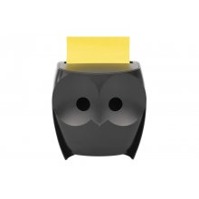 Post-It Super Sticky Dispensador con 2 Blocs de 45 Z-Notas - Forma de Buho - Forma - Color Negro