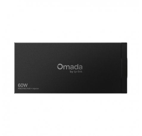 TP-Link Omada POE370S Inyector PoE - 60W - Velocidad hasta 10Gbps - Deteccion Automatica - 2x RJ45 Ethernet - Plug and Play - Carcasa Metalica - Color Negro