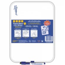 Alpino Clipper Pizarra Blanca 25.5x18cm - Una Cara Blanca y otra con Cuadricula - Borrado en Seco - Incluye Rotulador con Borrador - Color Blanco Alpino Clipper Pizarra Blanca 25.5x18cm - Una Cara Blanca y otra con Cuadricula - Borrado en Seco - Incluye Rotulador con Borrador - Color Blanco
