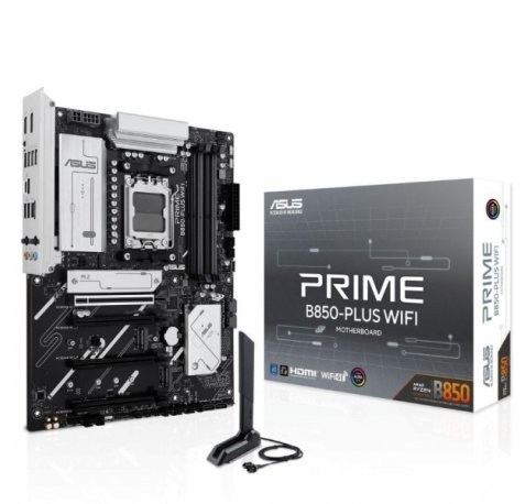 Asus Prime B850 PLUS WIFI Placa Base AM5 -WiFi, Bluetooth, 4x DDR5, 3x M2, 4x Sata III, PCIe 3.0, 4.0, 5.0,USB 2.0, 3.2, USB-C, RJ-45, HDMI, DisplayPort, ATX