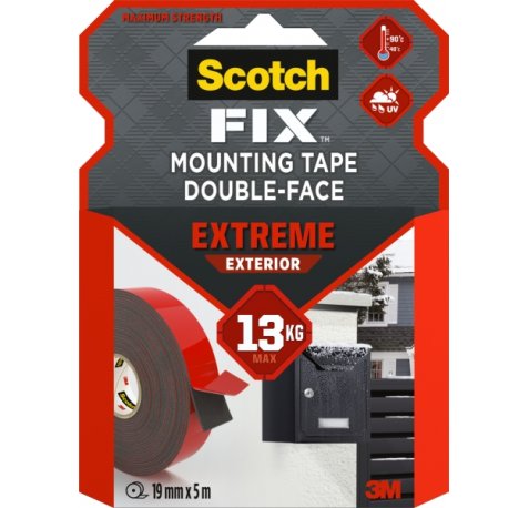 Scotch-Fix Cinta de Montaje para Exterior Extremo de Doble Cara - 19mm x 5m - Color Blanco