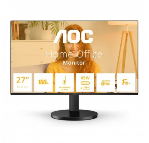 AOC B3 Monitor 27" LED IPS FullHD 1080p 100Hz - Respuesta 1ms - Angulo de Vision 178° - Altavoces Incorporados - USB-C, HDMI, Audio - Montaje VESA 100x100