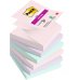 Post-It Super Sticky Pack de 6 Blocs de 90 Notas Adhesivas Reposicionables - Forma Cuadrada - 76x76mm - en Zig-Zag - Colores Surtidos