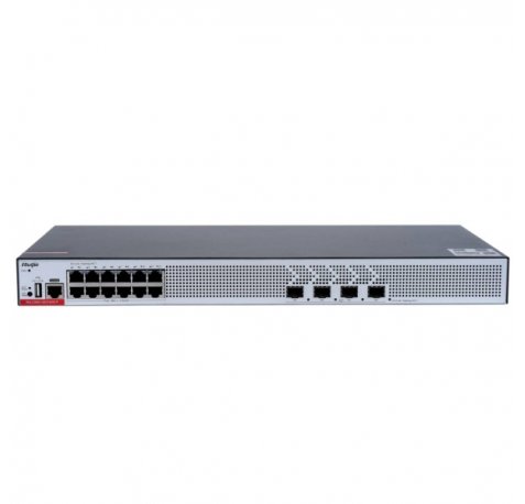 Ruijie RG-CS83-12GT4XS-P Switch - 12 Puertos Ethernet hasta 1Gbps - 4x SFP+ hasta 10Gbps - PoE/PoE+ hasta 370W - Fuente de Alimentacion Fija - Color Negro y Gris