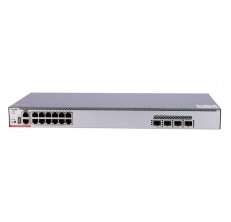 Ruijie RG-CS86-12XMG4VS-UP Switch con Auto-Negociacion - 12 Puertos hasta 10Gbps - 4x SFP28 hasta 25Gbps - PoE/PoE+/PoE++ - 2 Ventiladores Fijos - Fuente de Alimentacion Fija - Color Negro y Gris