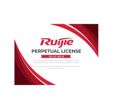Ruijie RG-LIC-WS-16 Licencia Software - 16 Puntos de Acceso Gestionados o 32 Puntos de Acceso de Pared - Gestion Centralizada de la Red Inalambrica