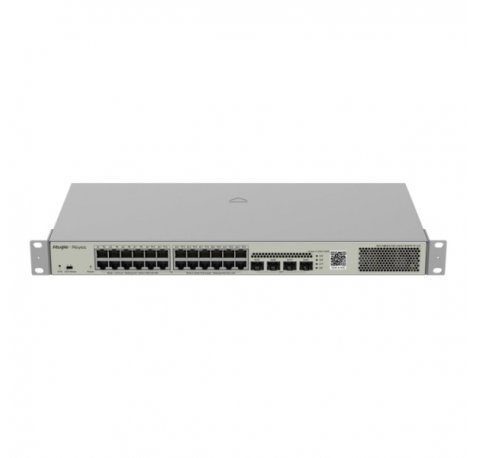 Ruijie RG-NBS3100-24GT4SFP-P-V2 Switch Gestionado en Capa 2 - Montaje en Rack 1U - 24 Puertos Ethernet hasta 1Gbps - 4x SFP 1Gbps - PoE/PoE+ hasta 370W - Color Acero