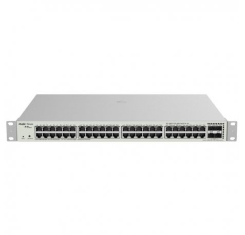 Ruijie RG-NBS3100-48GT4SFP-P-V2 Switch Gestionado en Capa 2 - Montaje en Rack 1U - 48 Puertos - PoE 370W - Color Acero