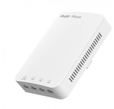 Ruijie RG-RAP1200(P) Punto de Acceso de Doble Banda - Rack 1U - 1.3Gbps - 4x RJ45 - WiFi 5 AC1300 - Ethernet - Antenas Internas - Color Blanco