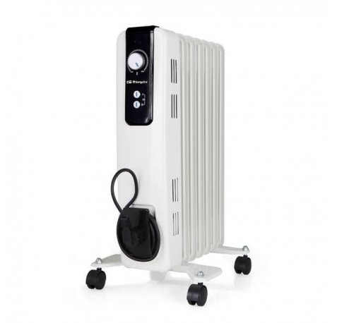 Orbegozo RH Serie Radiador Compacto - Potente y Silencioso - 3 Niveles de Potencia - Termostato Regulable - Termofusible de Seguridad - Luces Led - Ruedas Pivotantes y Asa para Transporte