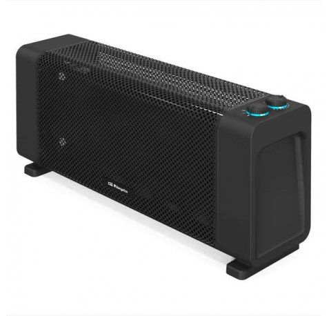 Orbegozo RMB 1500 Radiador de Mica Negro - Potente y Seguro - Conveccion Rapida - Termostato Regulable - Diseño Compacto - Proteccion Antivuelco - Piloto Luminoso