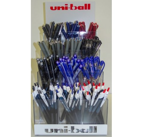 Uni-ball Expositor de 144 Articulos de Escritura Surtido - Gamas Variadas - Color Surtido (144 uds)