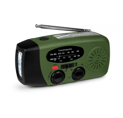 Thomson RT260 Radio - Linterna de Emergencia - Funcion Powerbank -  Color Verde